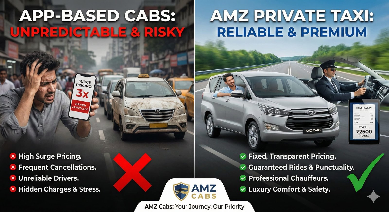 Private Taxi vs App-Based Cabs – Which Is Better? | AMZ Cabs